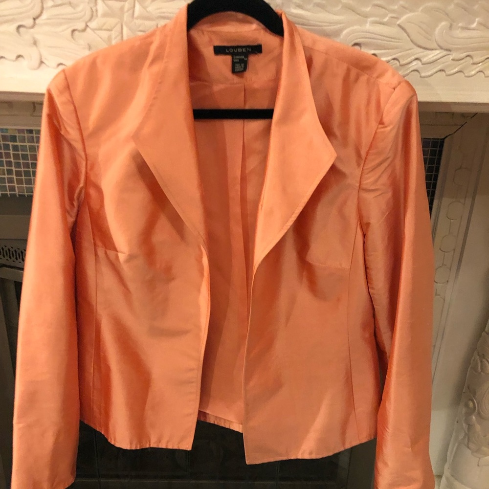 Orange Louben 100% silk blazer